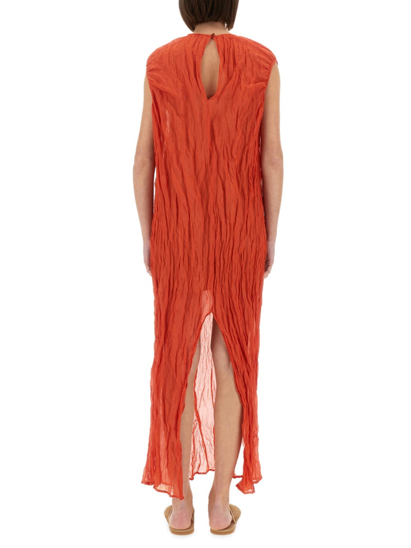 Metallic Gauze Longuette Dress