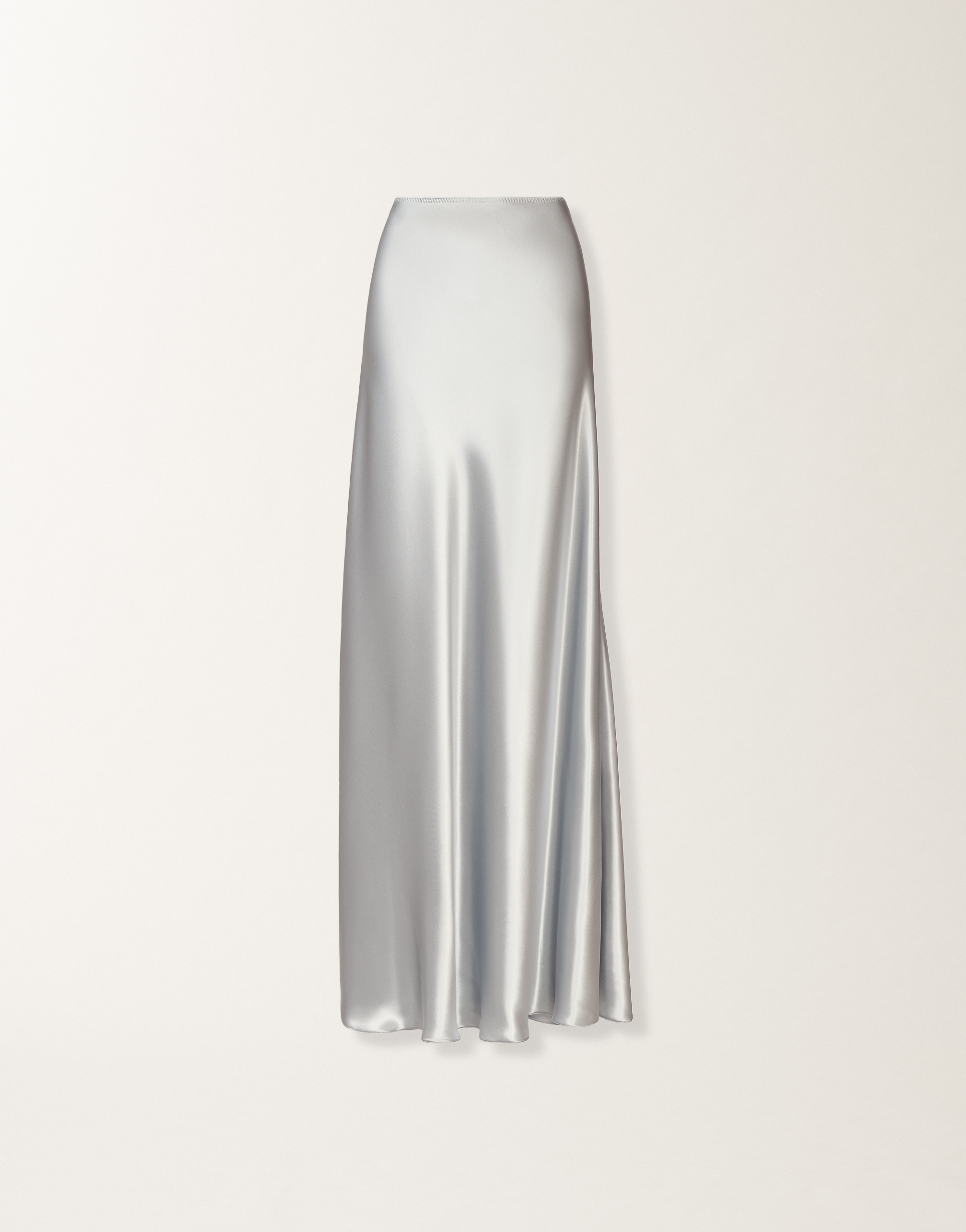 Asymmetric skirt in aqua satin, aqua
