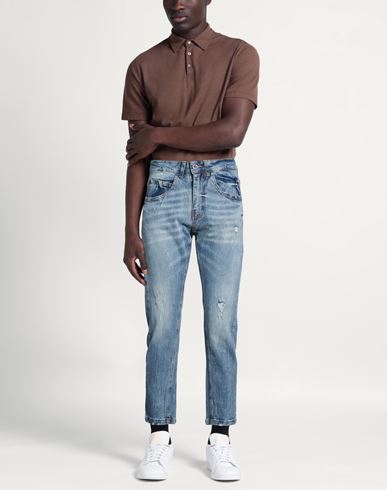 Man Jeans Blue Size 26 Cotton, Elastane