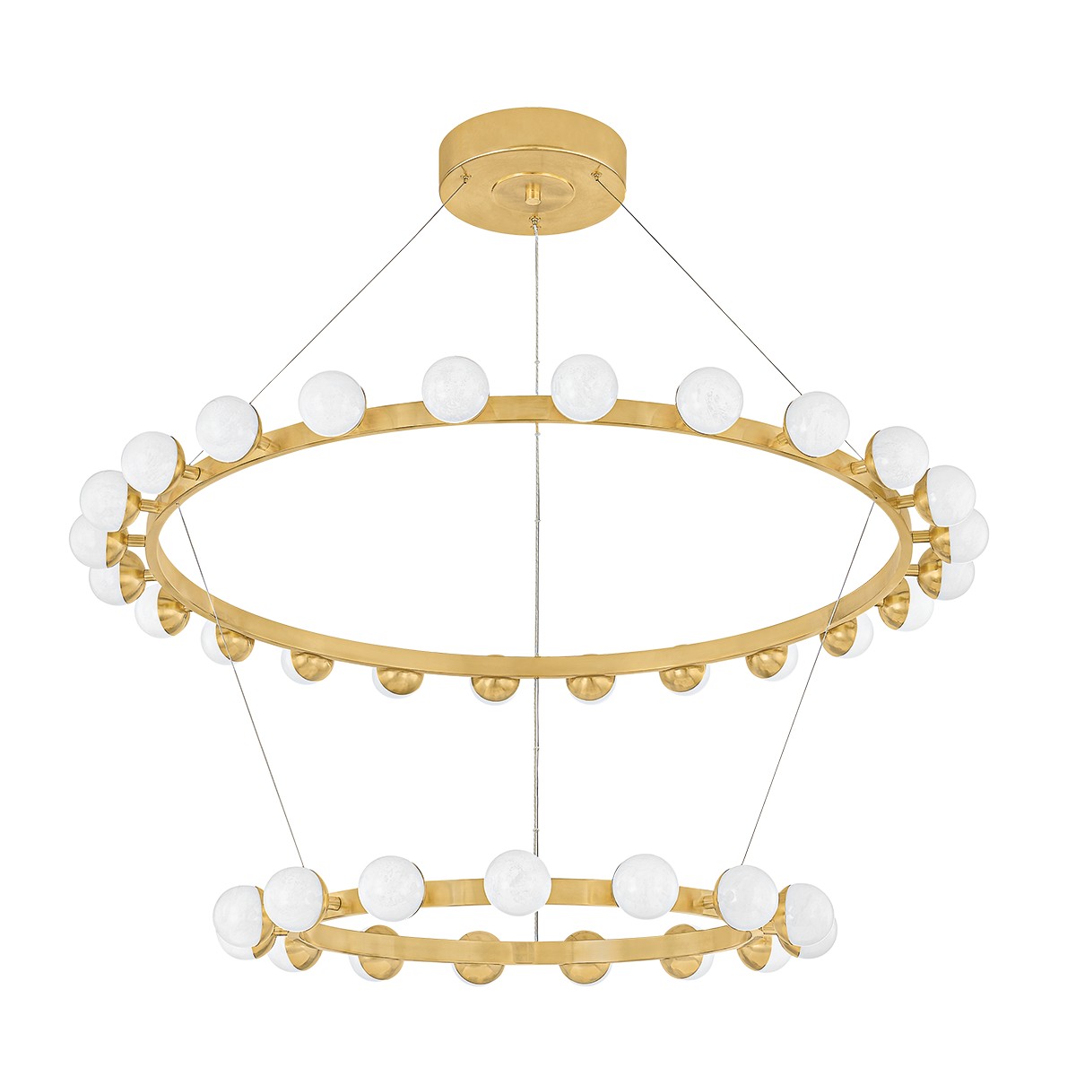 Vintage Brass LED Chandelier from the Linus Collection
