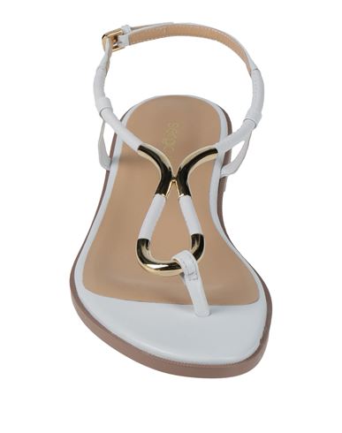Woman Thong sandal White Size 6 Leather, Metal