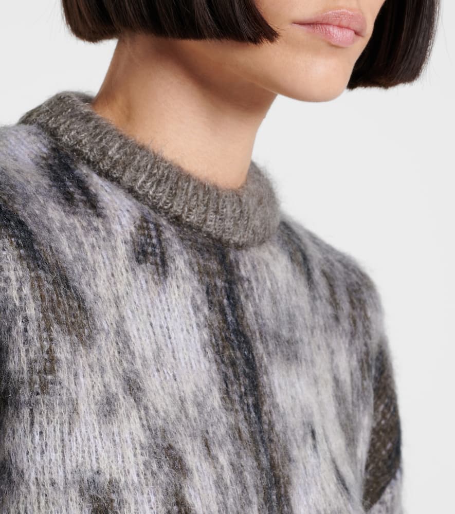 Leopard-print jacquard sweater