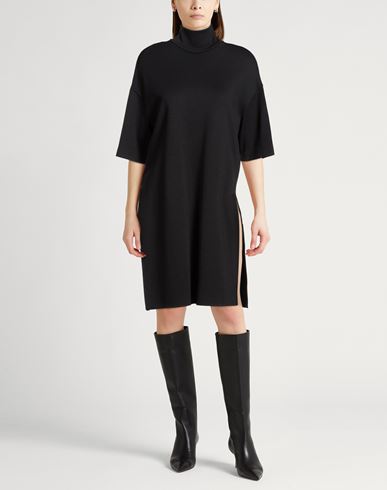 Woman Mini dress Black Size M Virgin Wool, Acrylic