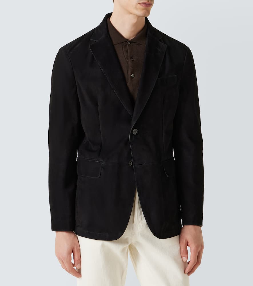 Monti single-breasted suede blazer