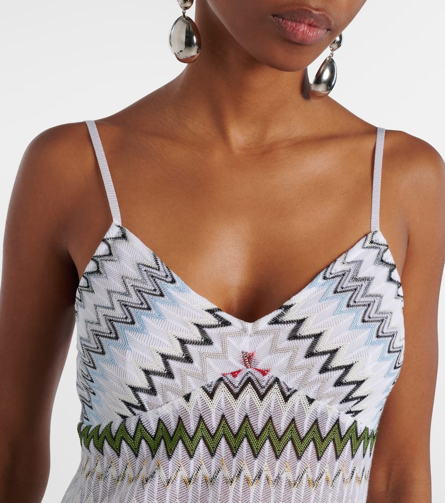 Chevron lamé tank top