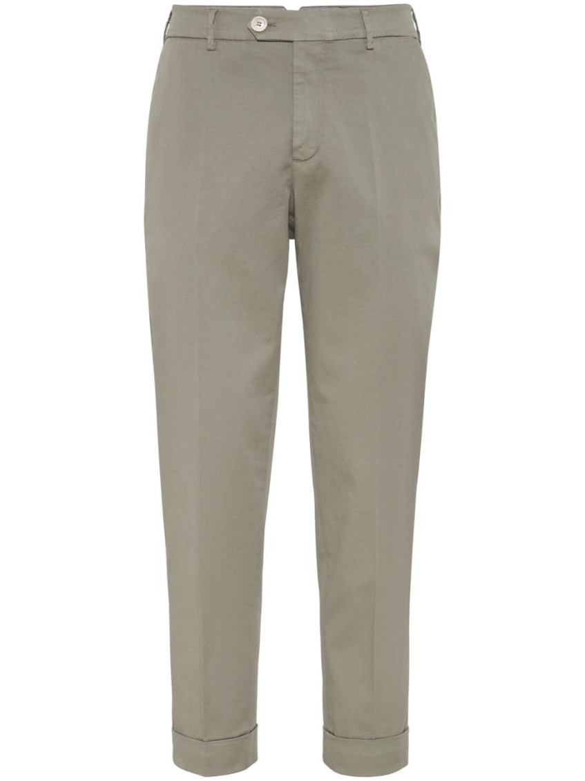 Low-rise tapered chino trousers - Green