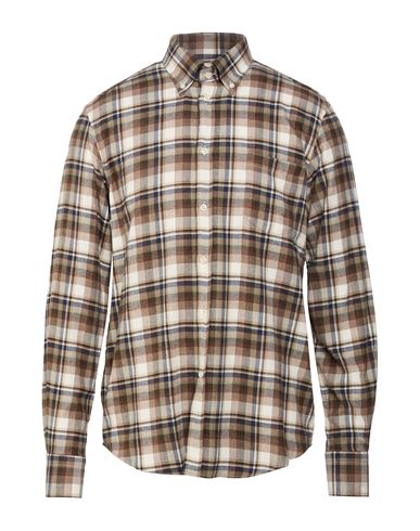Man Shirt Brown Size 16 Cotton