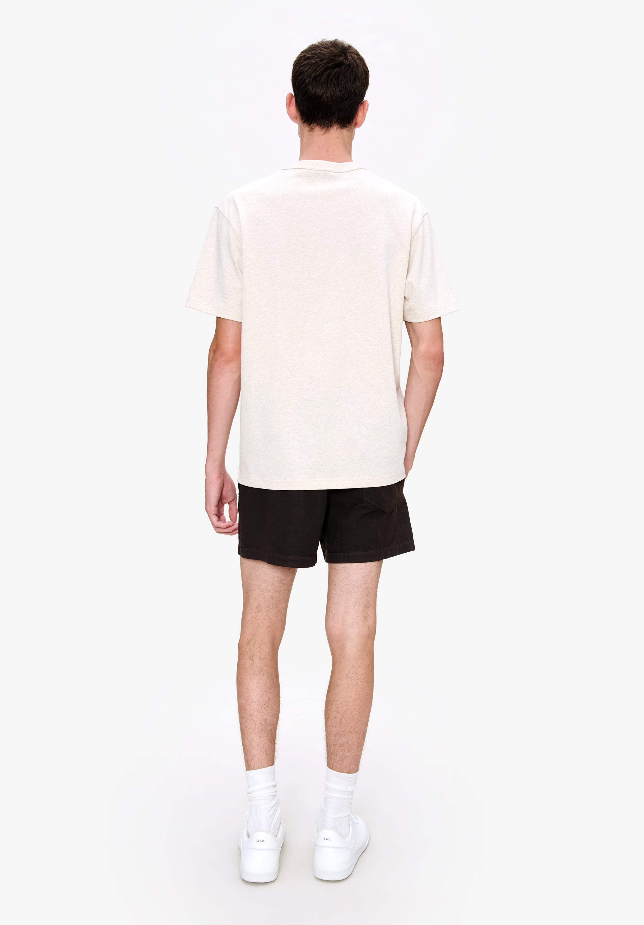 A. P.C. Men's Boxy Petit VPC T-shirt Size: Extra Small in Ecru