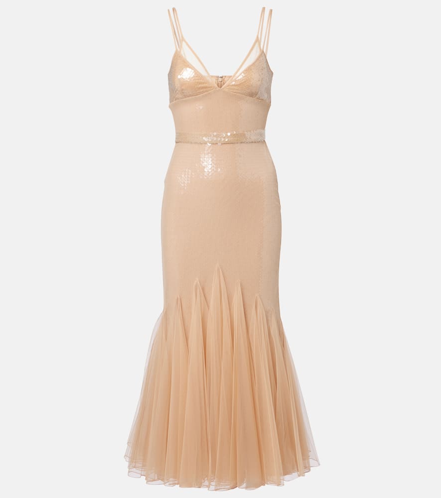 Sequined tulle gown