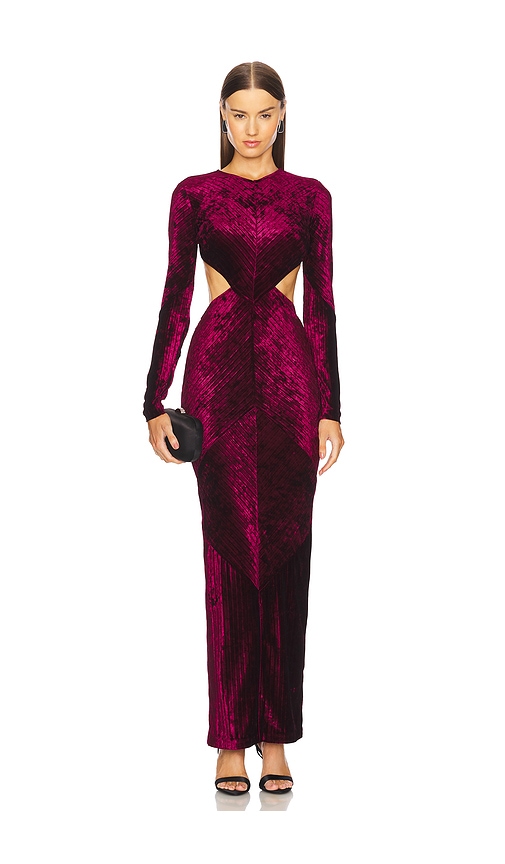 Michael Costello x REVOLVE Spencer Gown in Burgundy. - L also in M, S