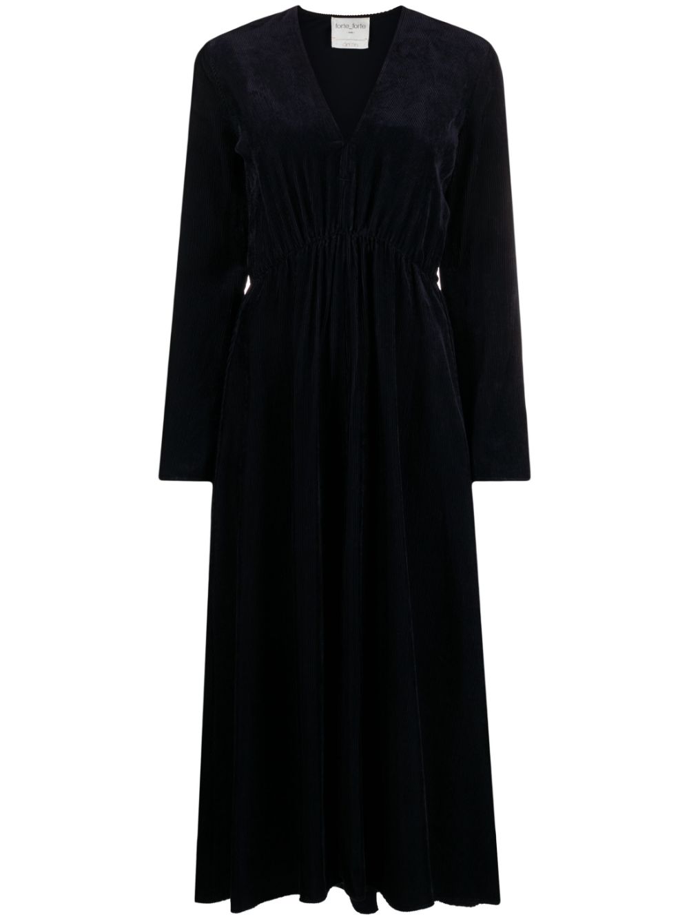 Gathered corduroy dress - Blue