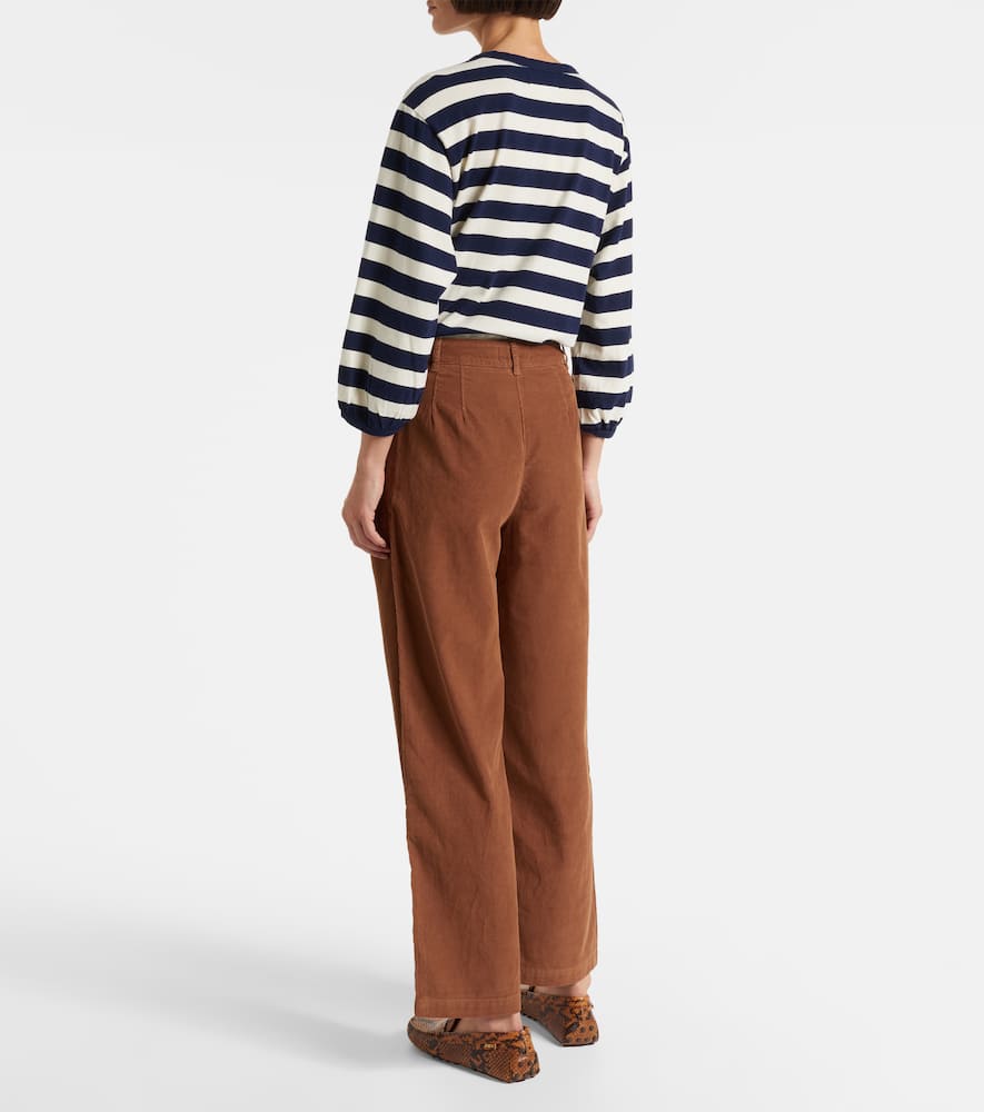 Gail high-rise cotton straight pants