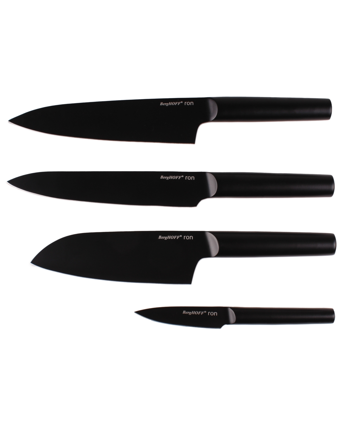 Ron Stainless Steel 4-Piece Knife Set - Black