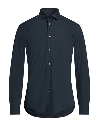 Man Shirt Midnight blue Size 15 ¾ Cotton, Polyamide, Elastane