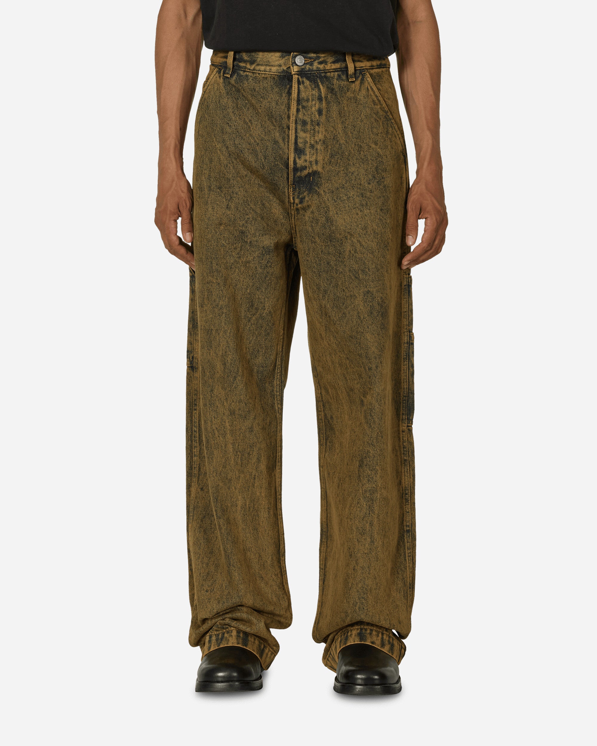Loose Fit Denim Pants Beige