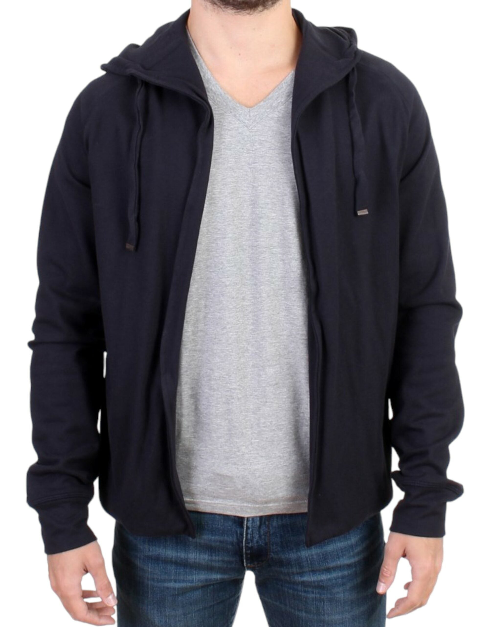 Cotton Hooded Hoodie — Navy