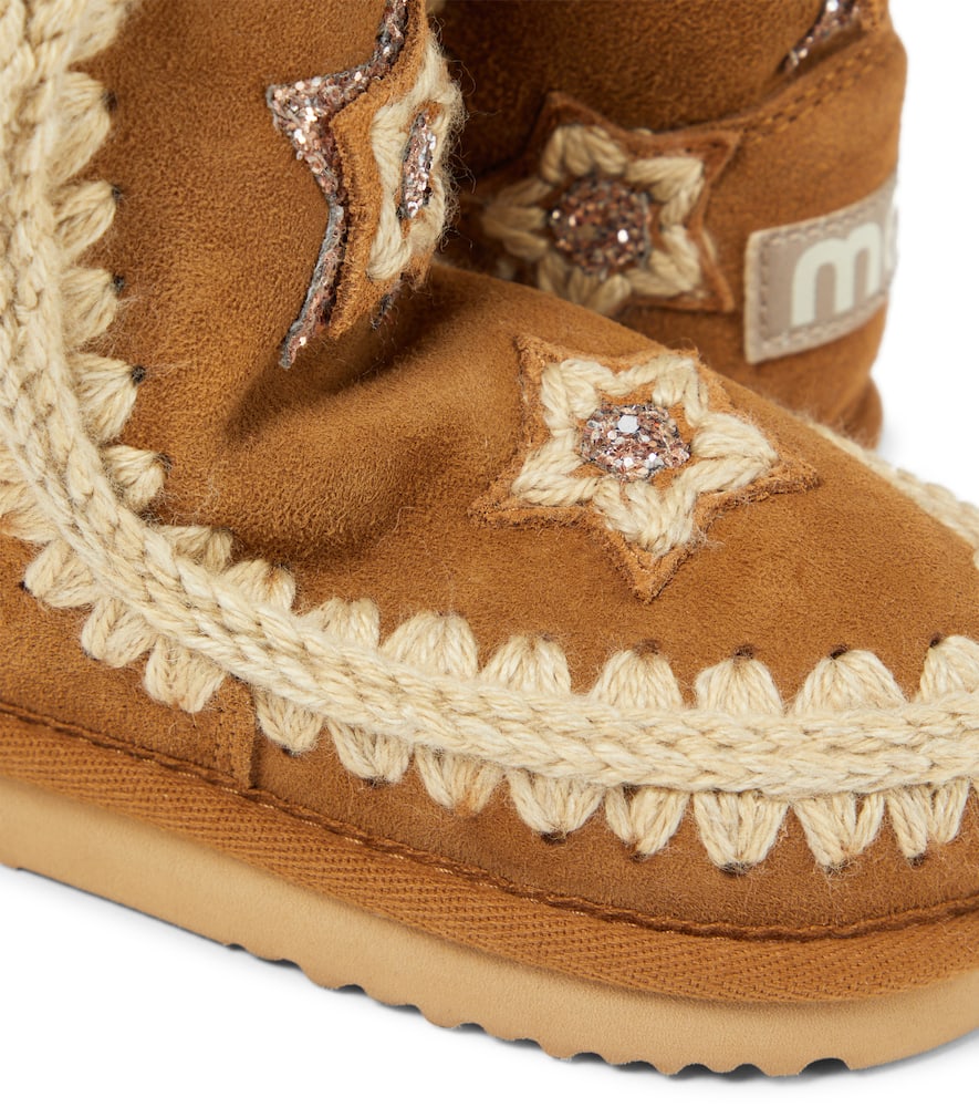 Mou Kids Shearling suede ankle boots