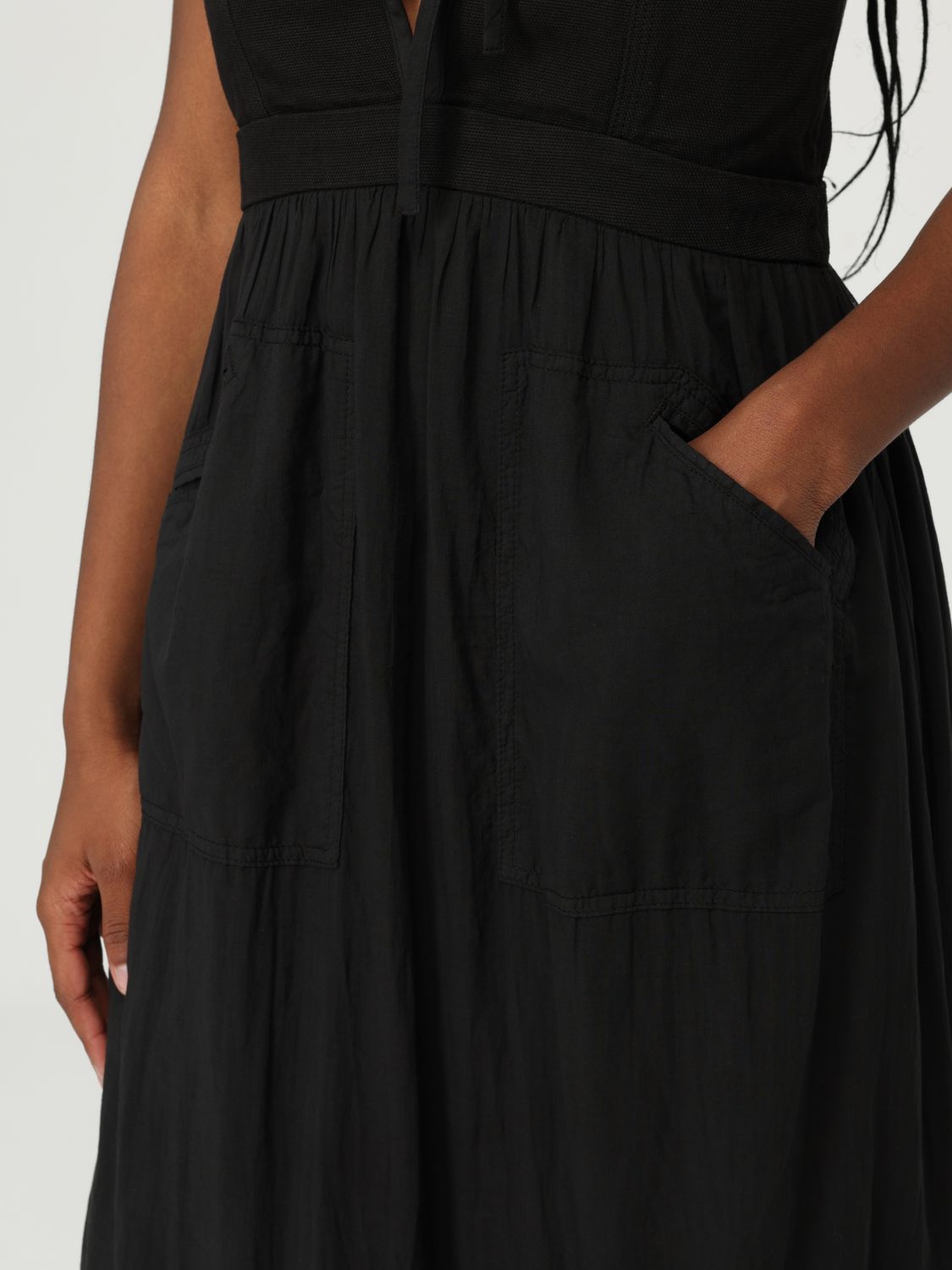 PINKO buckled long dress - Black