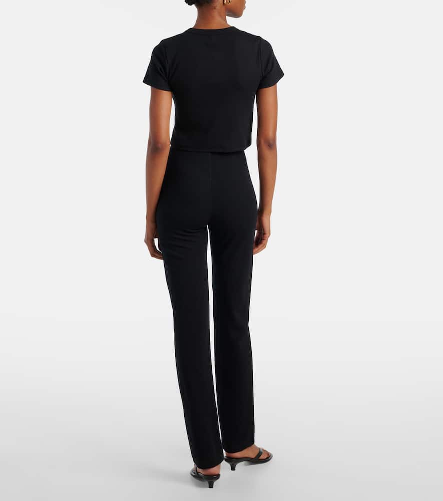 Kelly cropped cotton-blend jersey T-shirt