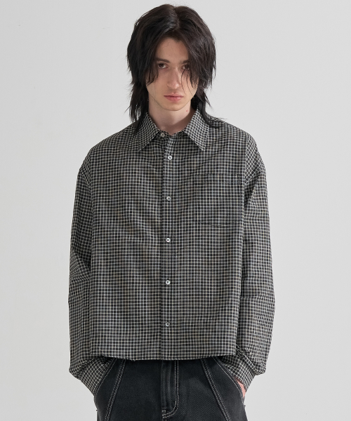 Cropped Fit Check Shirt