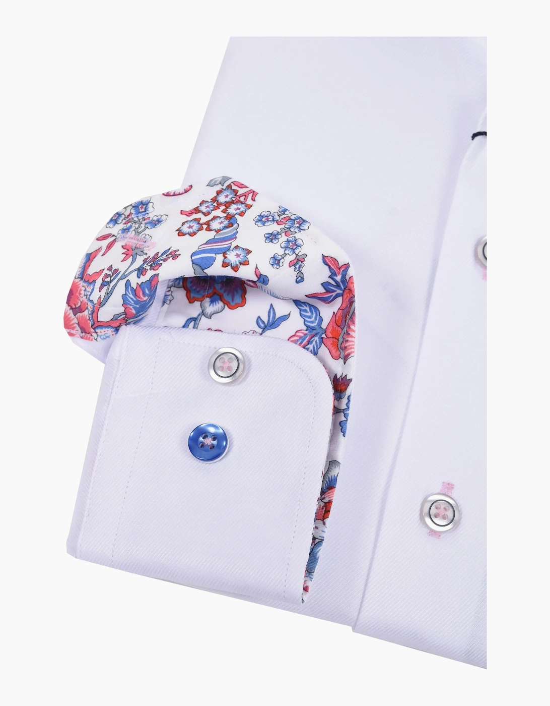 Men's R2 LONG SLEEVED CUT AWAY COLLAR SHIRT WHITE
