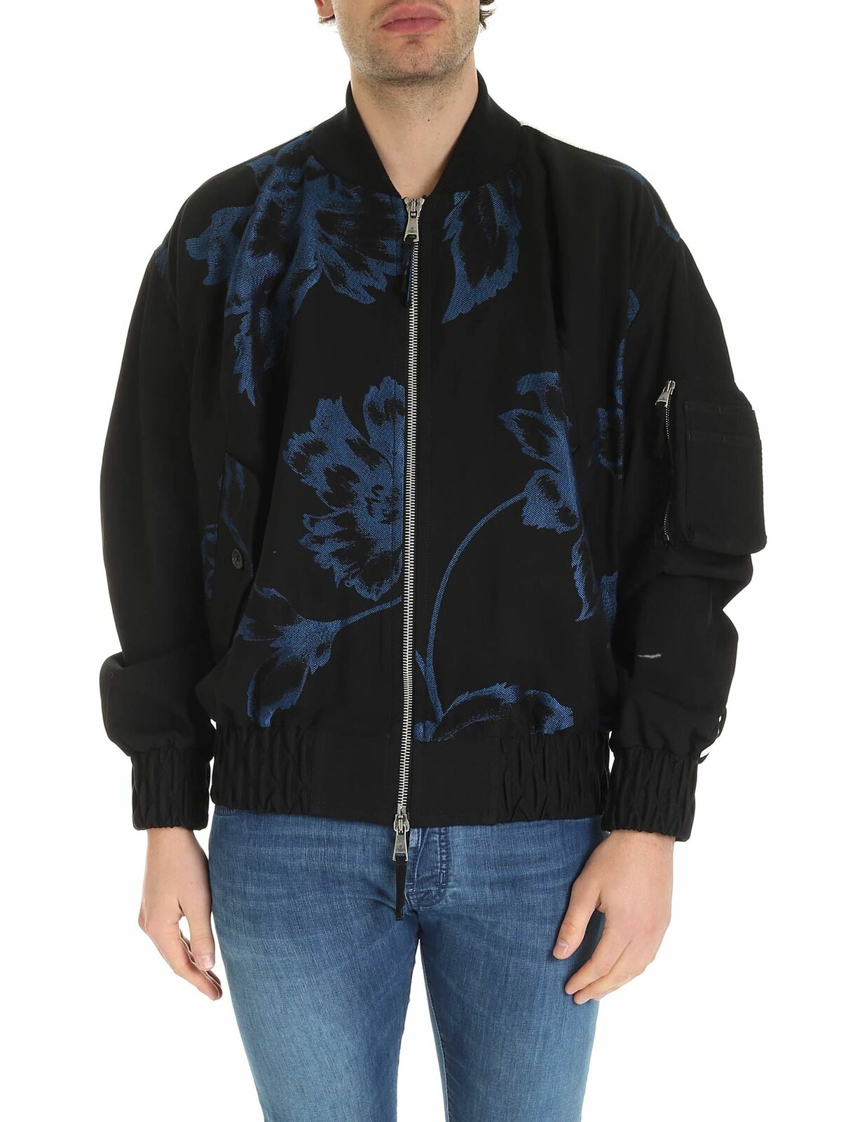 Peony oversize bomber in blue