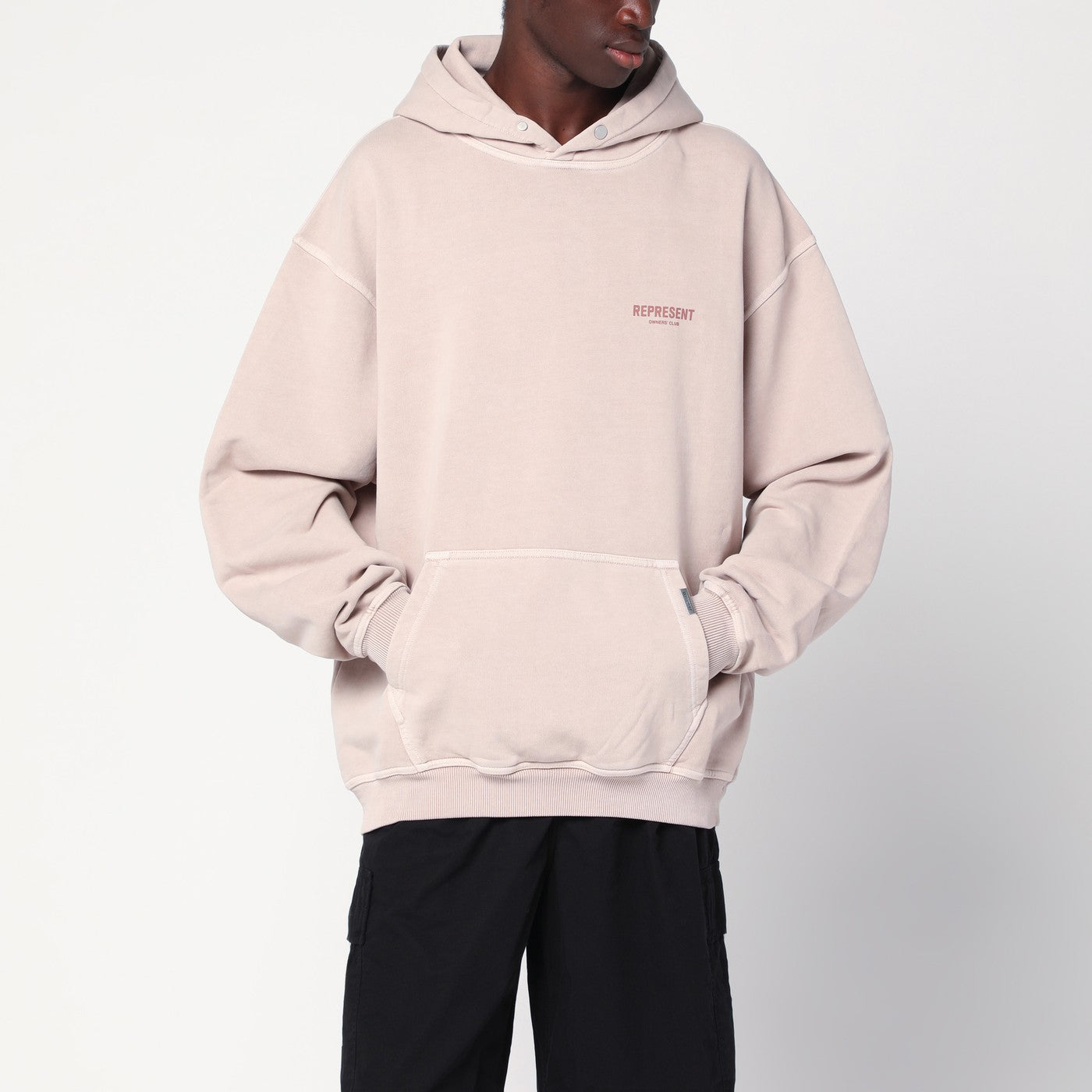 Dusty mauve oversized hooded sweatshirt