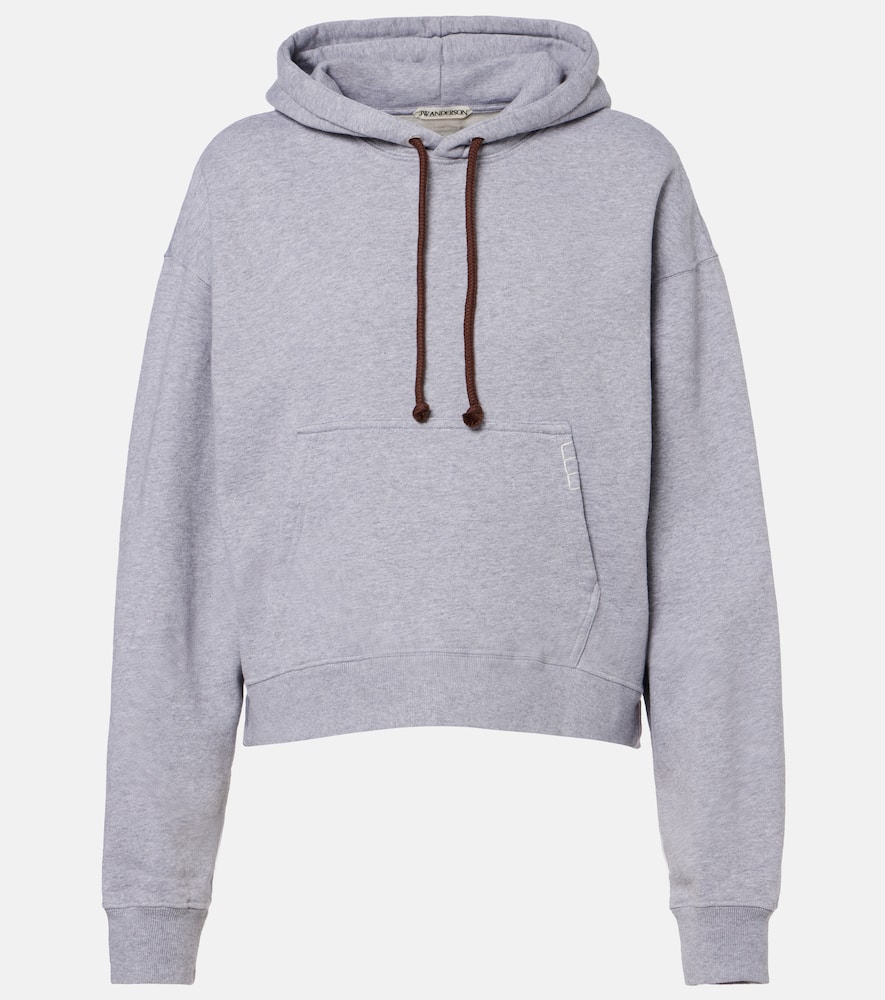 Cropped cotton hoodie