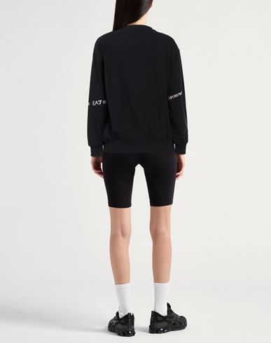 Ea7 Woman Sweatshirt Black Size M Cotton, Elastane
