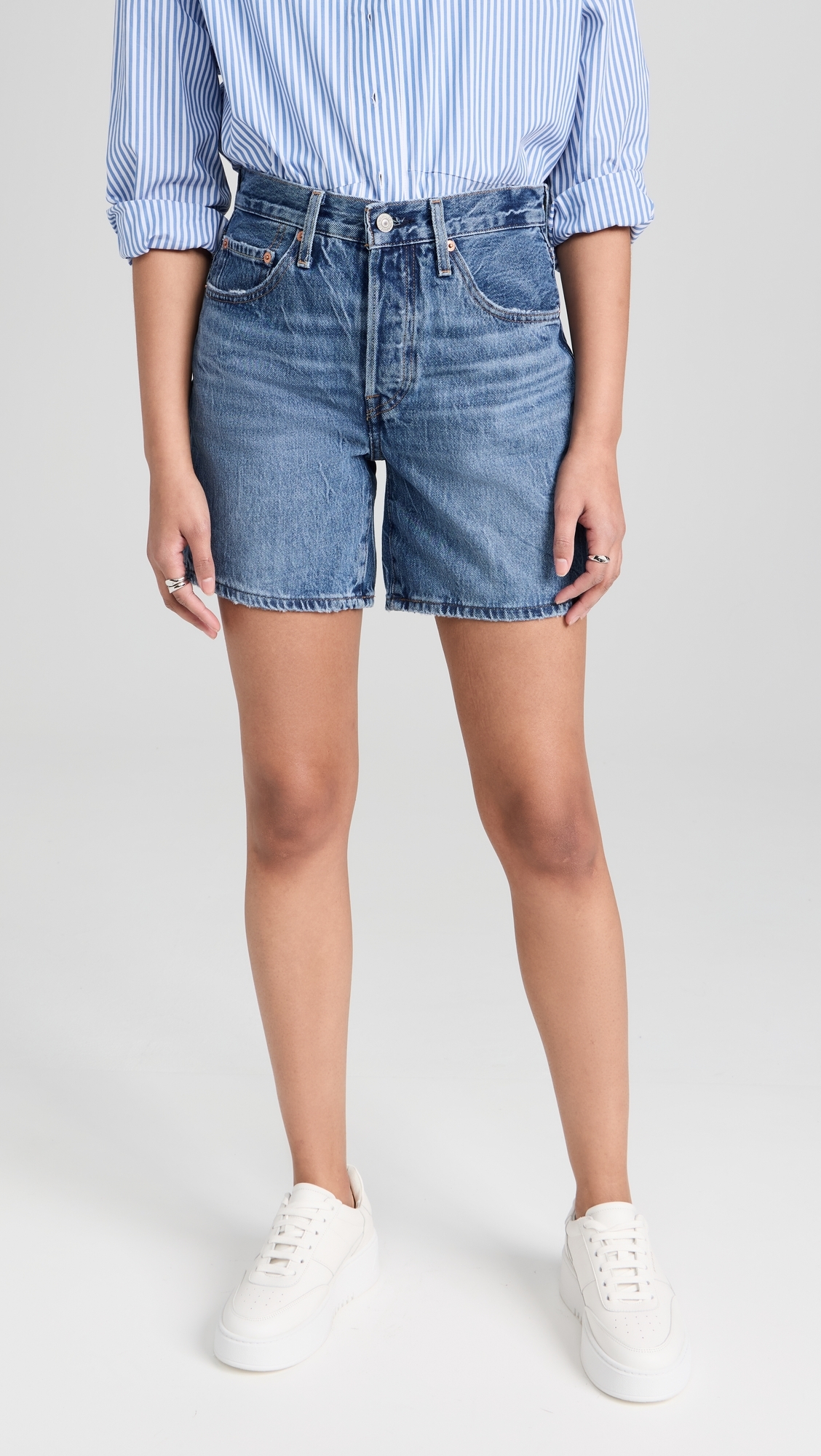 501 Mid Thigh Shorts Blue Beauty