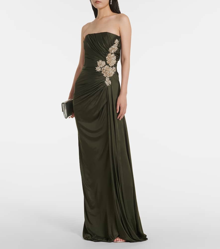Elettra embellished jersey gown