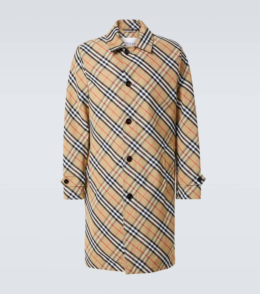 Check cotton car coat