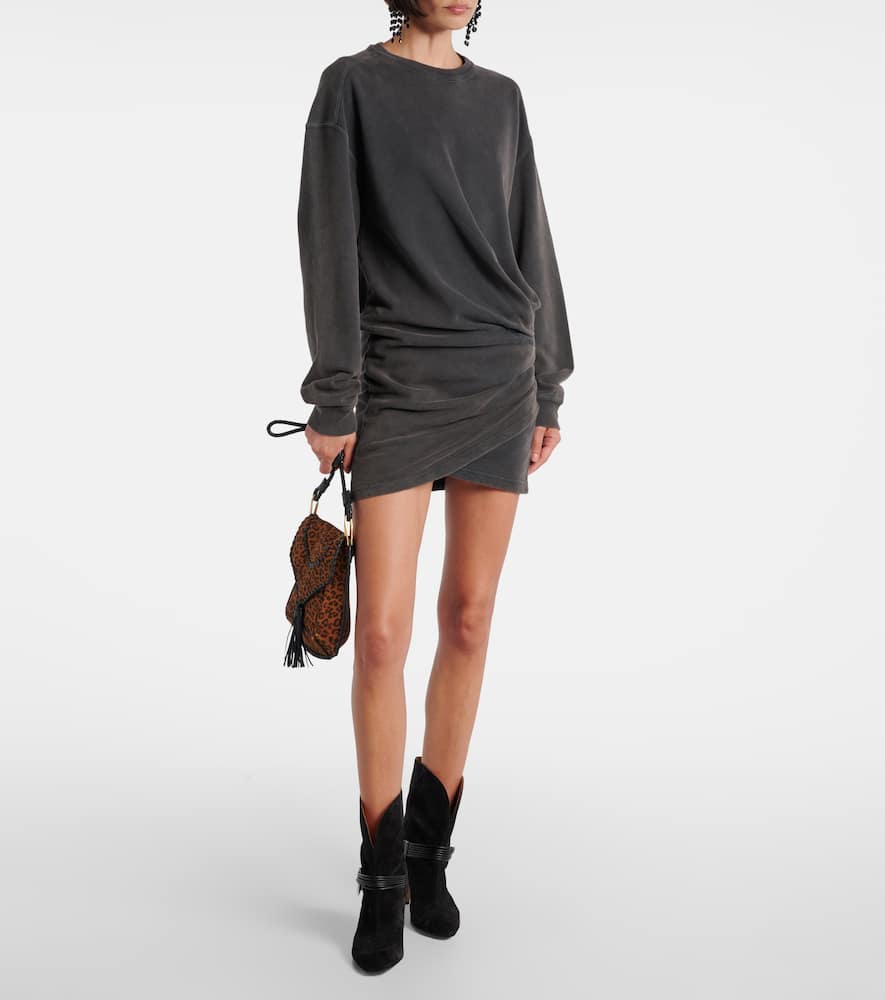 Pipper gathered cotton sweatshirt dress