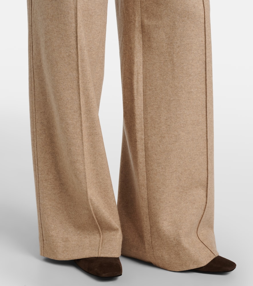 Wool-blend wide-leg pants