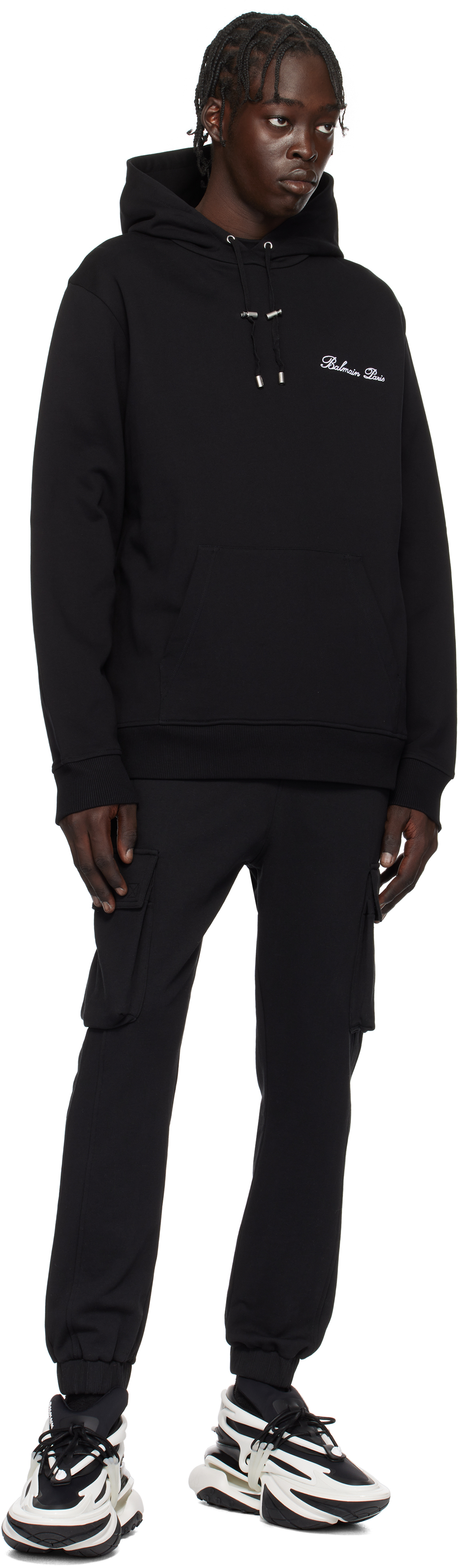 Balmain Black 'Balmain' Signature Hoodie