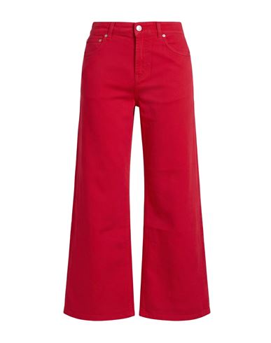 Woman Jeans Red Size 31 Cotton, Rubber