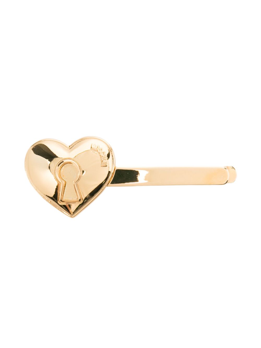 Heart lock-charm hair pin - Gold