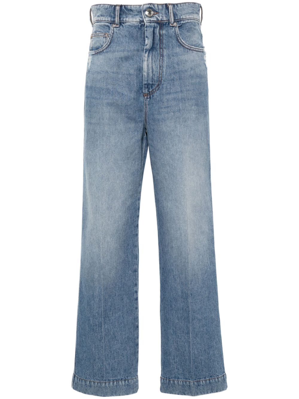 High-rise straight-leg jeans - Blue