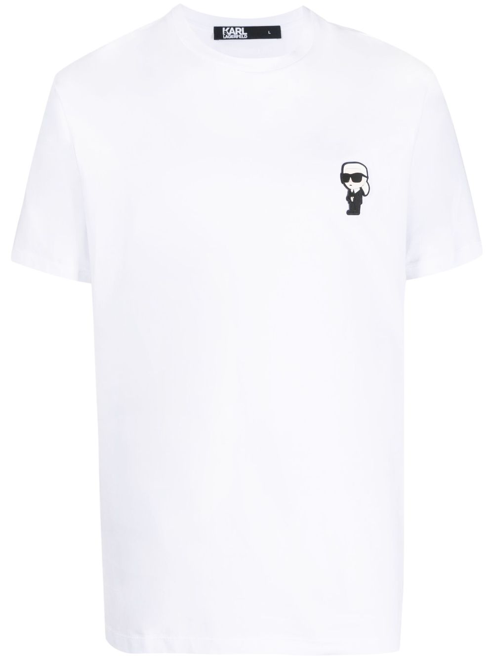 Logo-patch cotton T-shirt - White