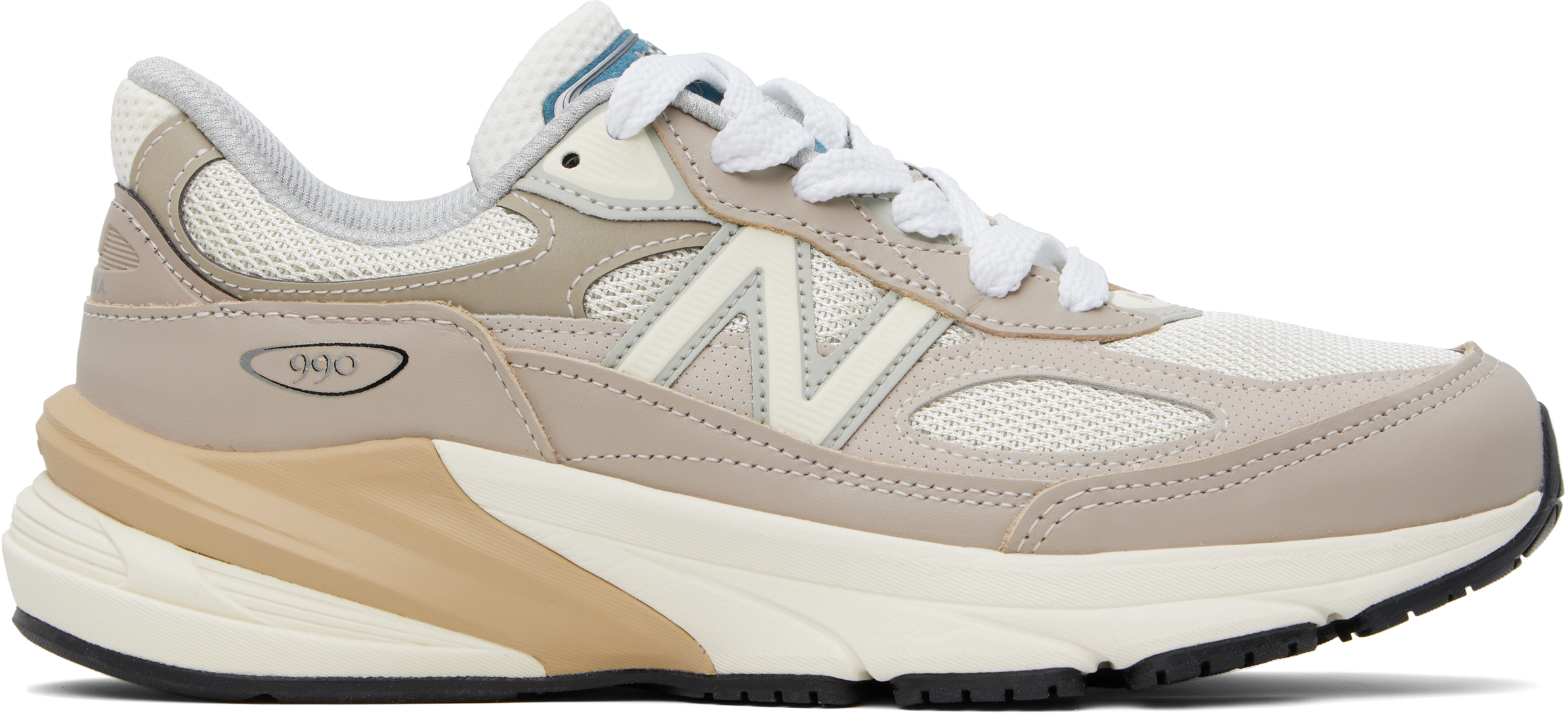 New Balance Taupe & Off-White 'Made in USA' 990v6 Sneakers