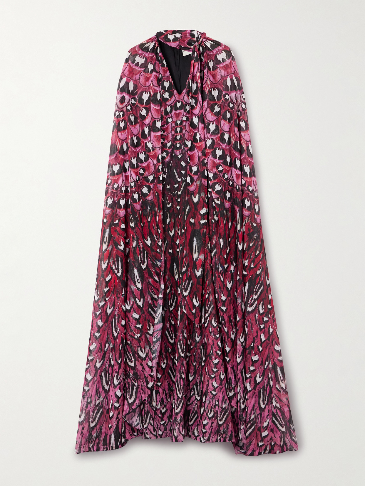 Printed Chiffon Gown - Pink