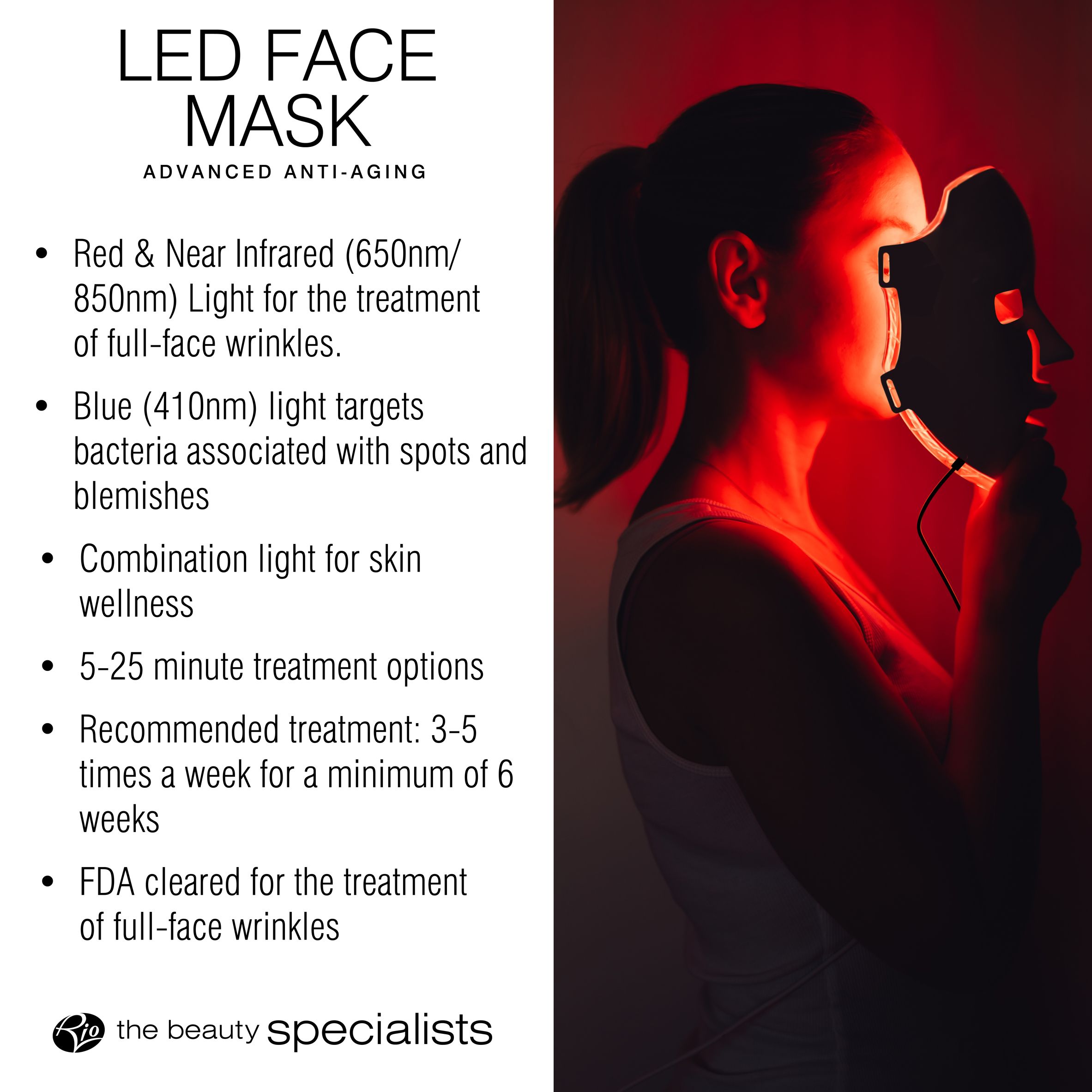 Rio LED Face Mask in White