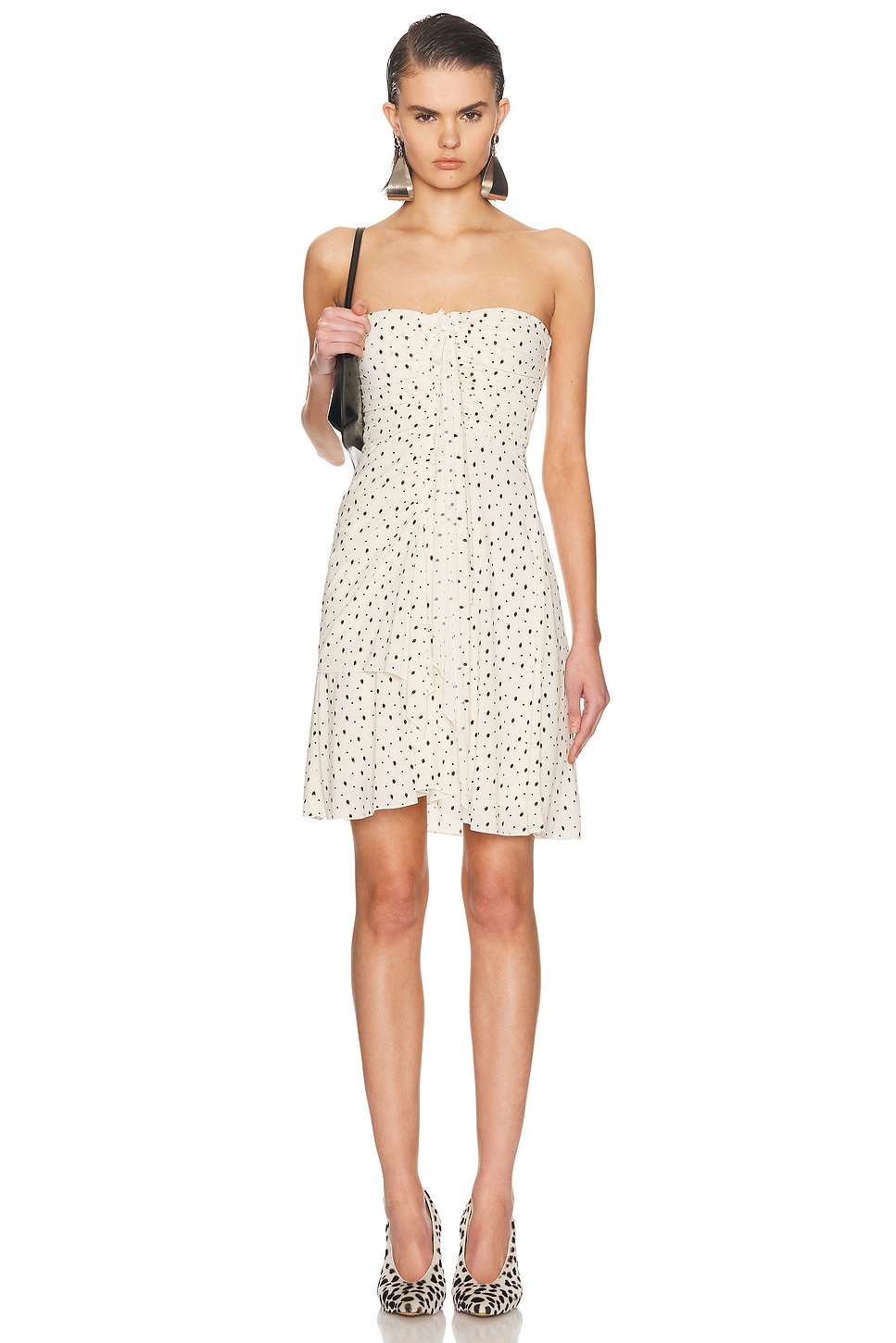 Isabel Marant Gemma Dress in Ecru & Black - Ivory,Black. 34 also , 38