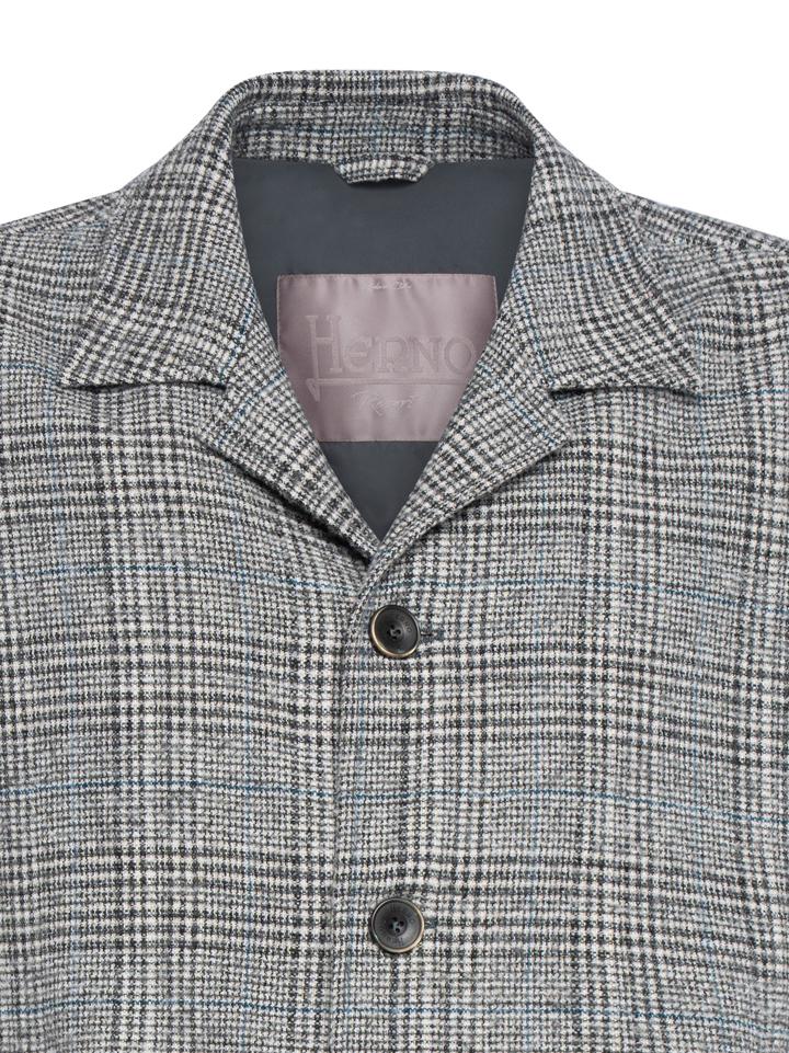 Prince of Wales Wool Blazer — Gray