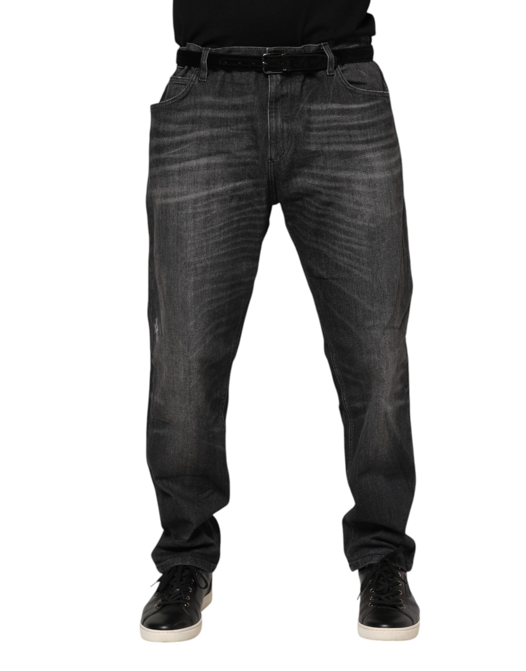Gray Washed Denim Jeans — Gray