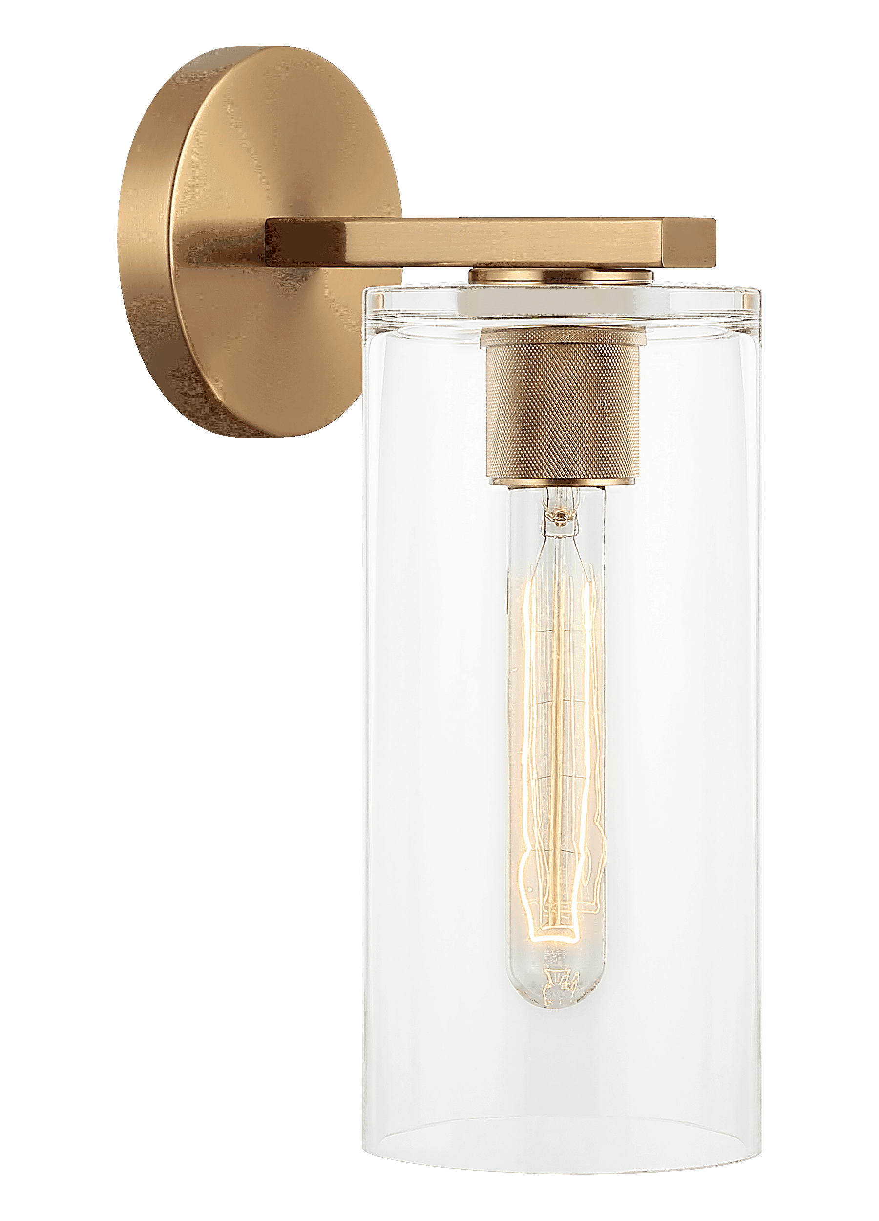 Aged Gold Brass One Light Wall Sconce from the Lincoln Collection