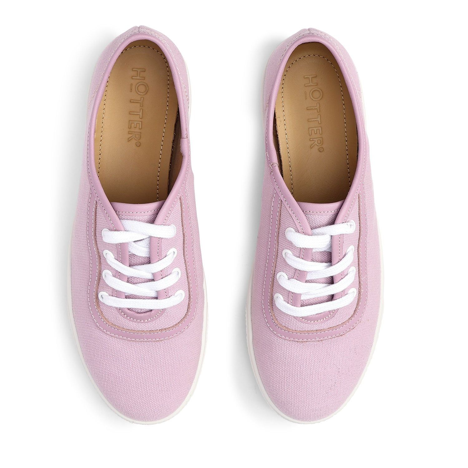 Hotter 'mabel' Canvas Lace-Ups In Lavender