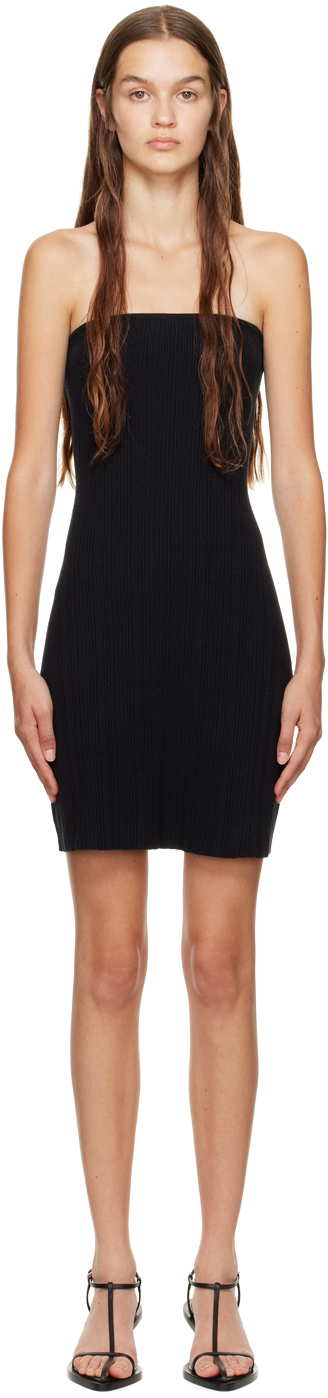 Black poppy mini dress