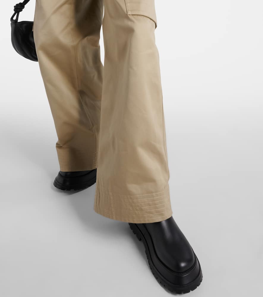 High-rise cotton gabardine straight pants