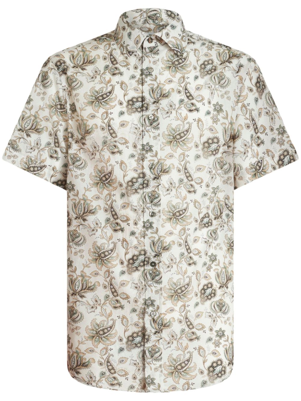 Paisley-print cotton shirt - Neutrals